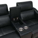 Giorno - Dual Power Console Loveseat - Black