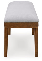 Lyncott - Gray / Brown - Large Upholstered Dining Room Bench