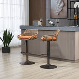 Modern Swivel Bar Stools Adjustable Counter Chairs With Footrest (Set of 2)
