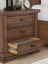 Taffenbrook - Medium Brown - Three Drawer Night Stand