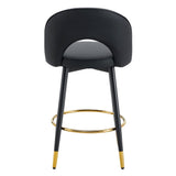 Modern Upholstered 360° Rotatable Bar Chair With Metal Legs For Dining Room (Set of 2)