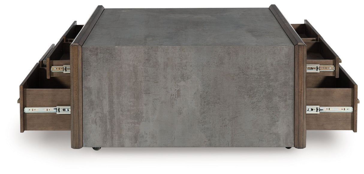 Kallenny - Brown / Gray - Square Cocktail Table