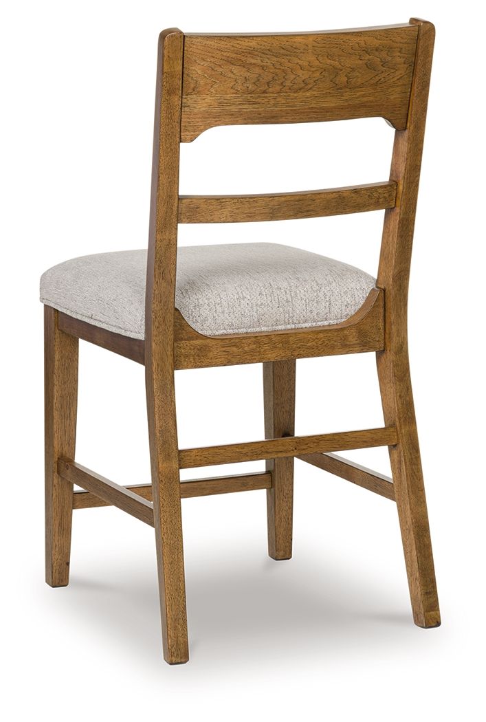 Cabalynn - Oatmeal / Light Brown - Upholstered Barstool (Set of 2)