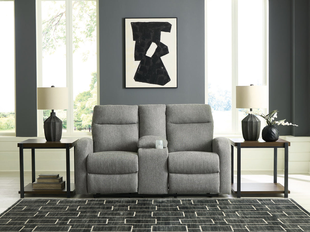 Gauntlet - Sterling - Double Recline Loveseat With Console