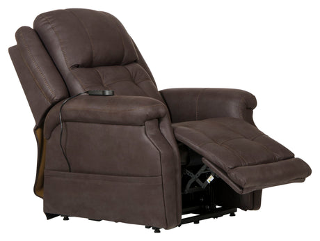 Haywood - Power Headrest Power Lift Lay Flat Recliner With Heat & Massage - Chocolate