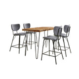 Nature's Edge - 5 Piece Counter Set With Modern Barstools - Natural