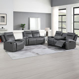 Gaston - 3 Piece Manual Reclining Set - Gray
