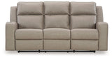 Lavenhorne - Reclining Sofa With Drop Down Table - Pebble