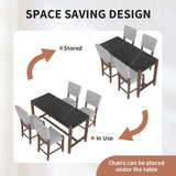 5 Piece Counter Height Dining Set, Bar Table With 4 Upholstered Chairs