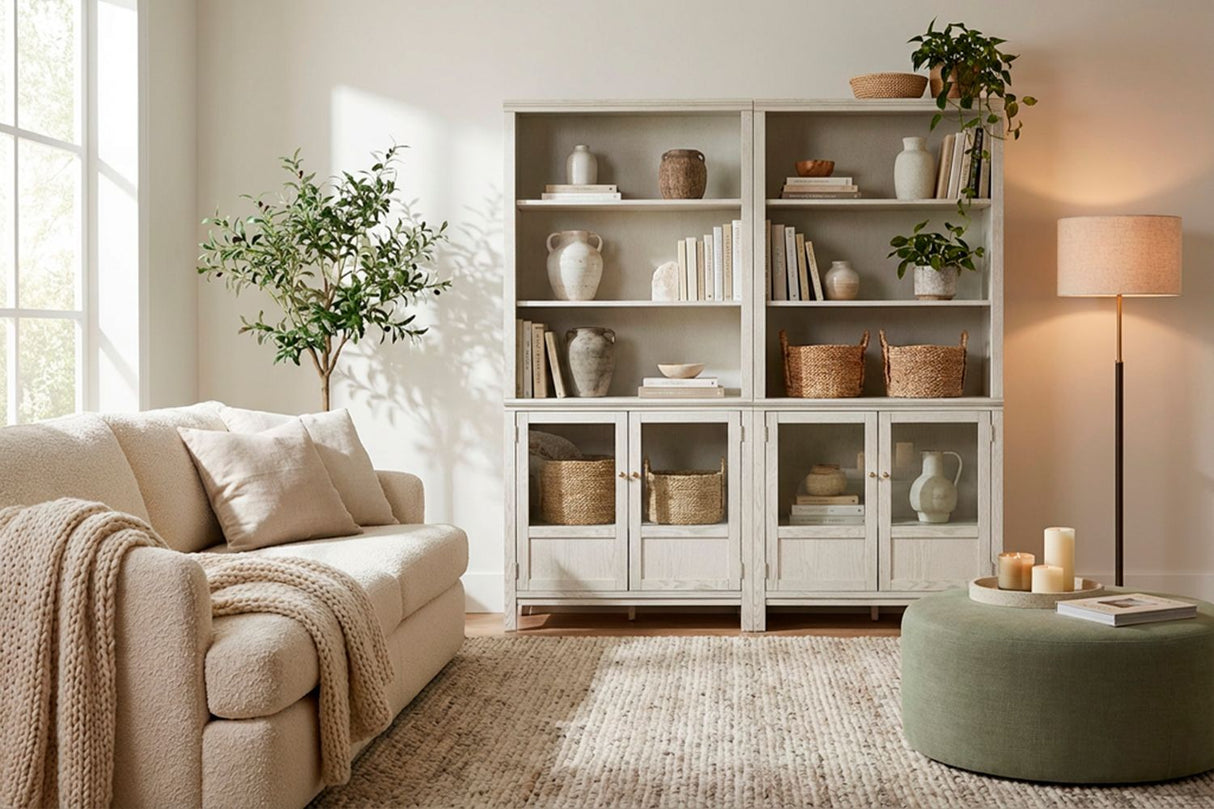 74" Bookcase w/ 2 Doors