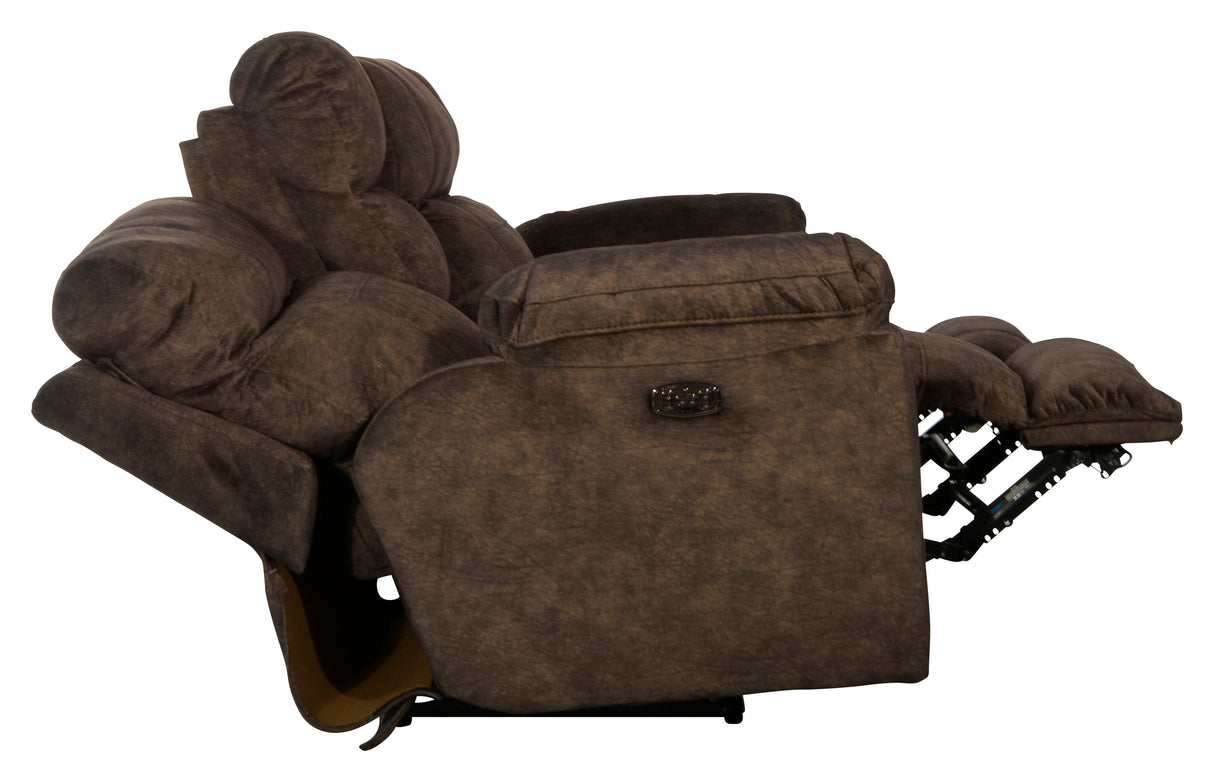 Sedona - Power Hdrst With Lumbar Lay Flat Reclining Console Loveseat With Storage & Cupholders