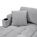 U Shaped Sectional Sofa, Corner Living Room Couch With Built In Cup Holders, Storage, USB Ports