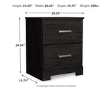 Belachime - Charcoal - Two Drawer Night Stand