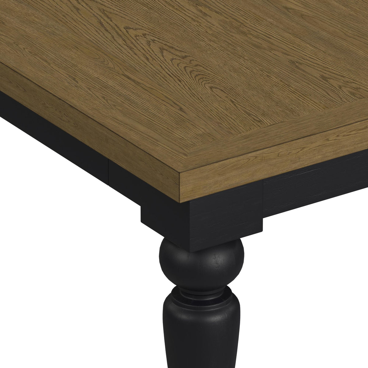 Heritage - Rectangular Dining Table With 18" Leaf - Oak Brown And Black