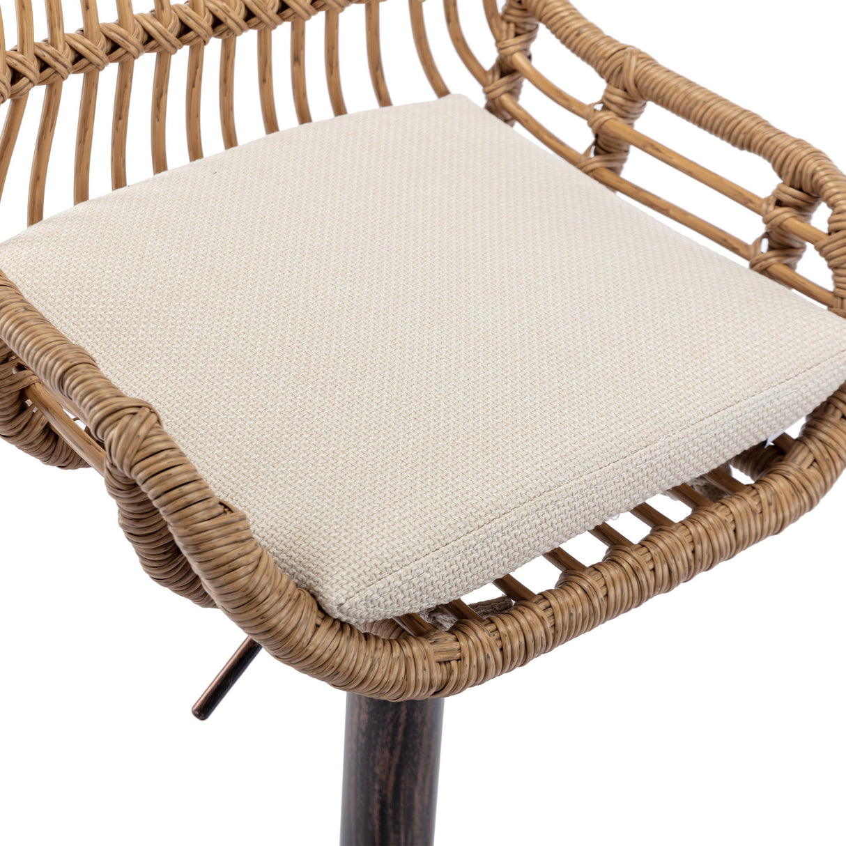 Modern Swivel Bar Stools Adjustable Counter Chairs With Footrest (Set of 2)