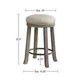 Swivel Counter Stool - Cream / Reclaimed Gray