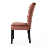Elegant Velvet Tufted Dining Chair - Blush
