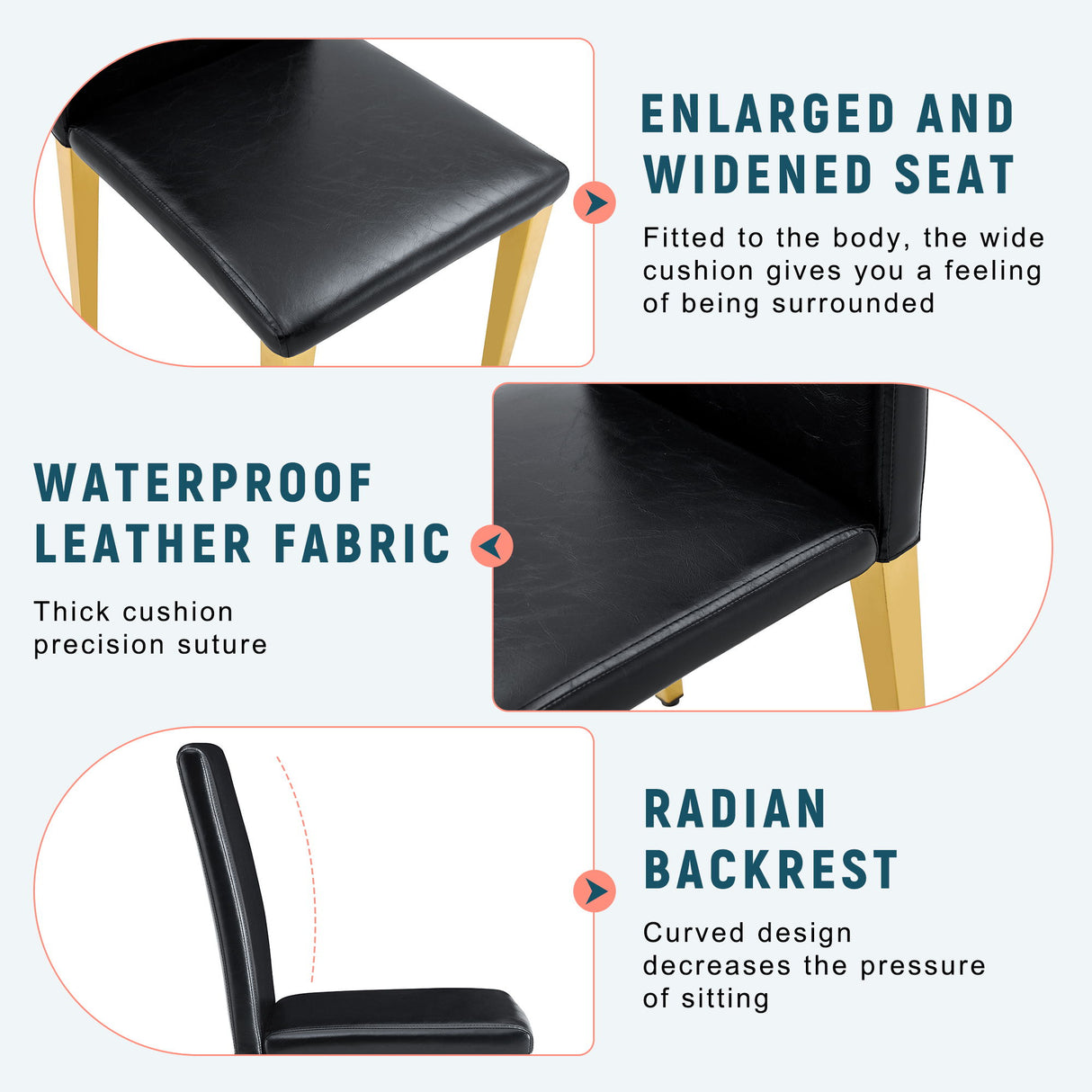 Elegant Upholstered Chairs With Metal Legs