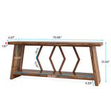 Accent Extra Long Console Table With 2 Tier Storage - Brown