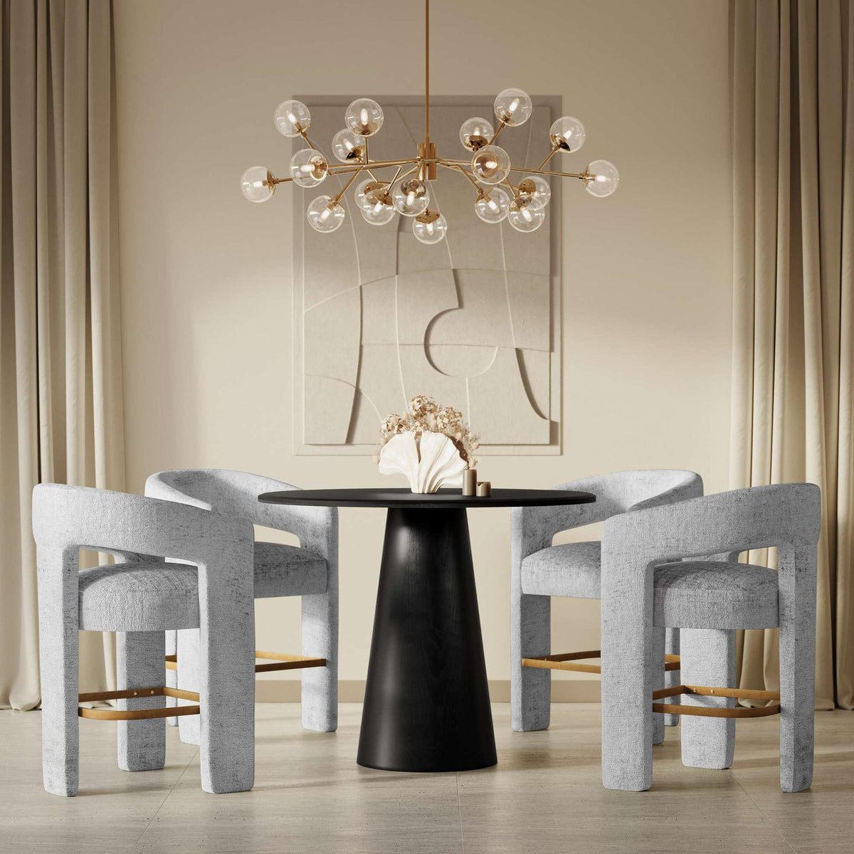 Gwen - 5 Piece Counter Dining Set - Black Table