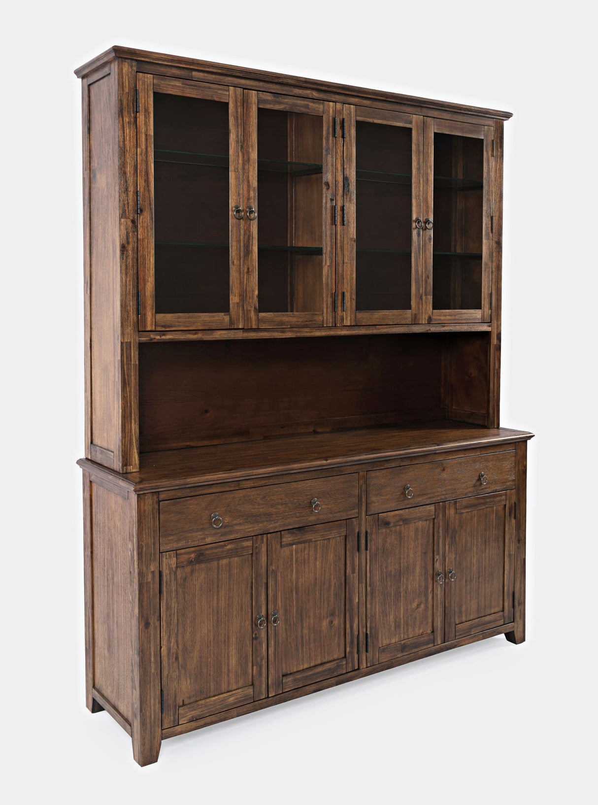 Bakersfield - Server And Hutch - Wire Brush Brown