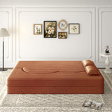 Convertible Plush Corduroy Foam-Filled Sleeper Sofa Bed With 2 Pillows
