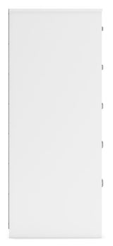 Flannia - White - Five Drawer Chest - 46" Height