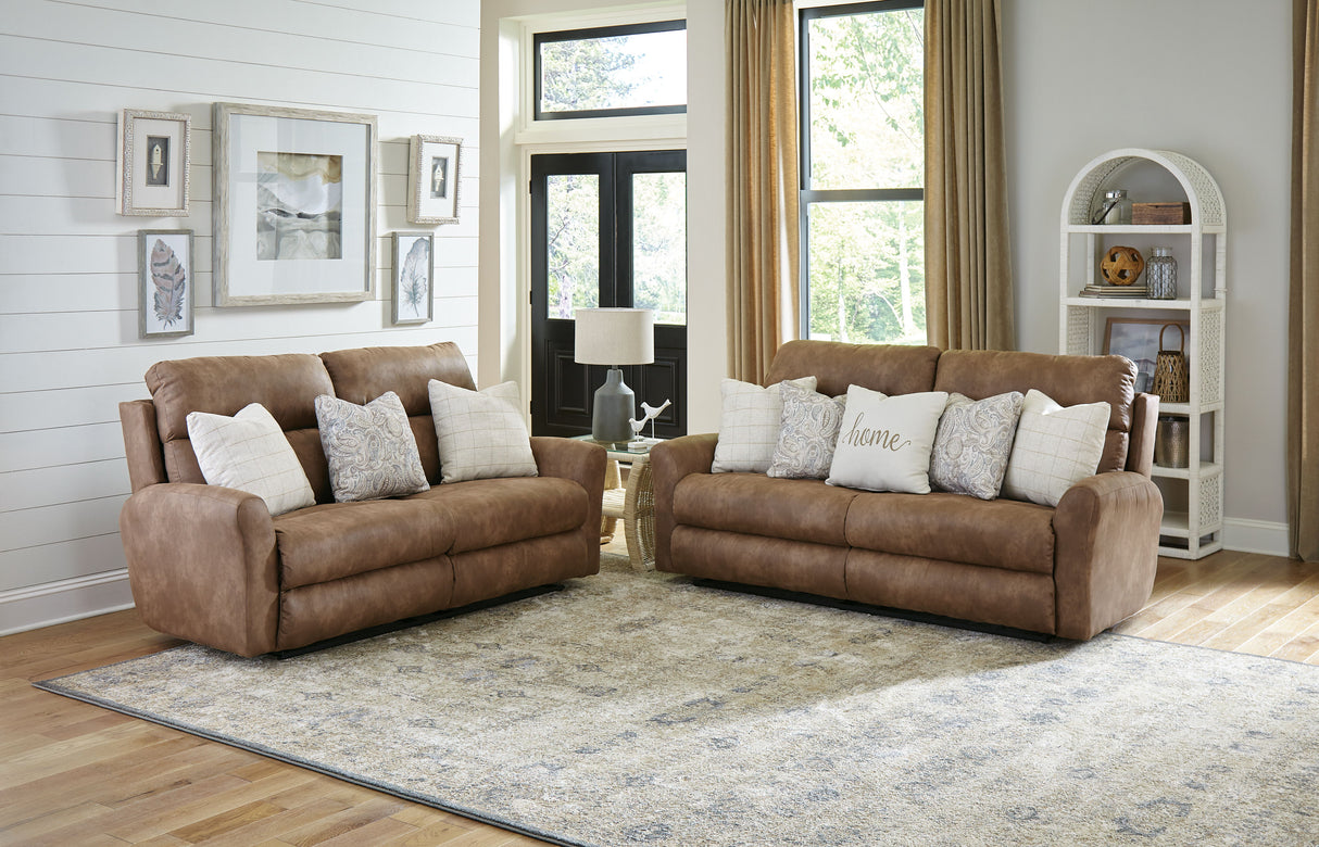 Justine - Lay Flat Reclining Loveseat - Burlap