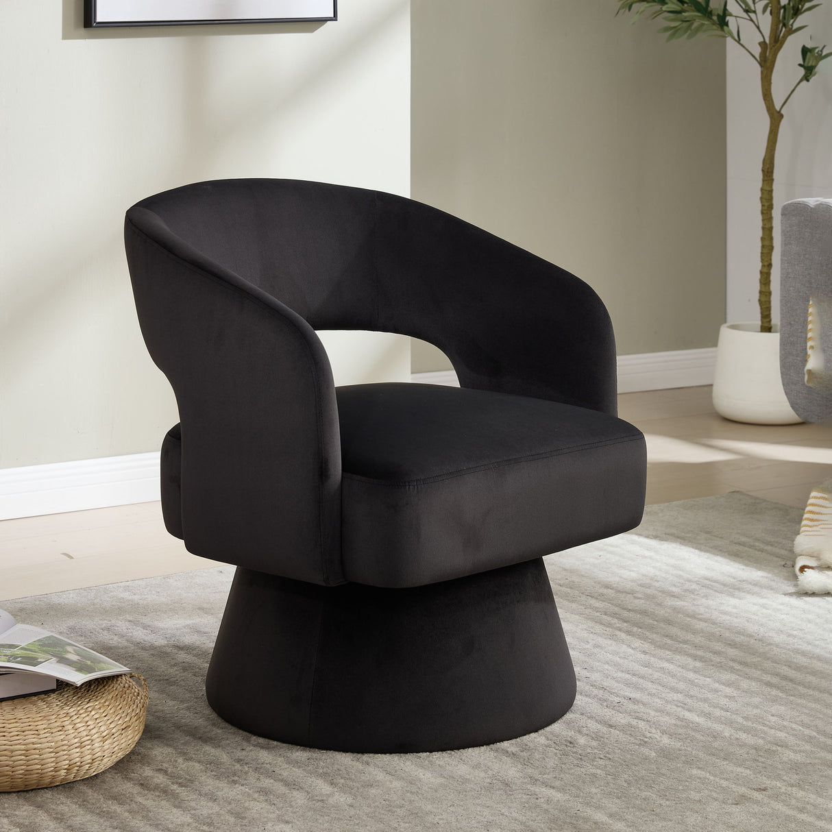 Swivel Barrel Chair With 360 Degree Rotation