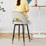 Modern Upholstered 360° Rotatable Bar Chair With Metal Legs For Dining Room (Set of 2)