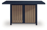 East Beach - Rectangular Bar Table With Fire Pit - Blue