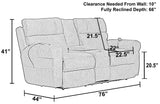 Tranquility - Power Headrest Power Lay Flat Reclining Cons Loveseat With CR3 Heat / Massage / Lumbar - Pewter