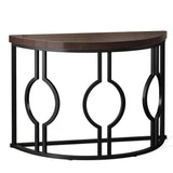 Semi Circle, Half Moon Console Table For Entryway With Geometric Base For Living Hallway - Rustic Brown