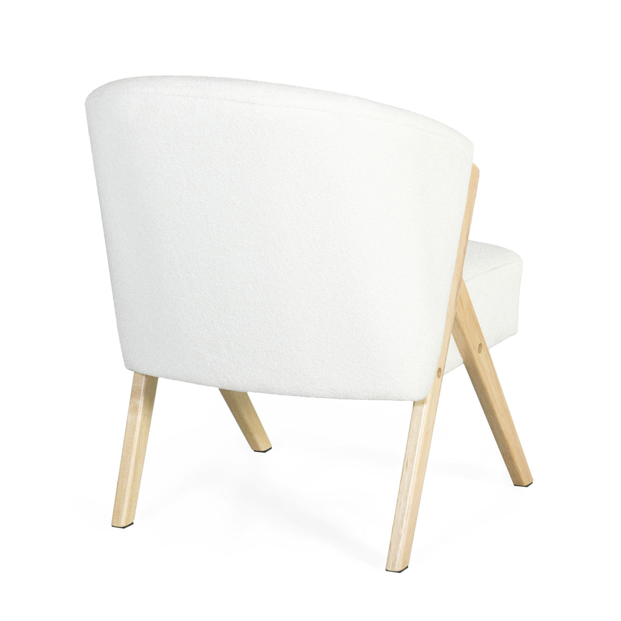 Modern Accent Chair With Polyester Upholstery And Minimalist Lounge Chair For Living Room, Bedroom, Or Office - White