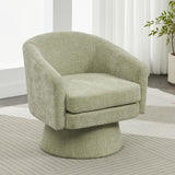 Swivel Barrel Chair With Cushioning For Living Room & Office, 360° Rotating - Green