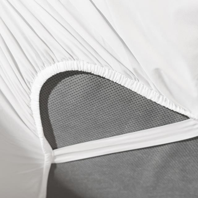 Copper Mattress Protector corner detail showing fitted skirt