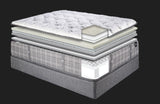 Reserve Royal Cushion Firm mattress cutaway showing quilted top, layered comfort, and cooling Tencel cover.