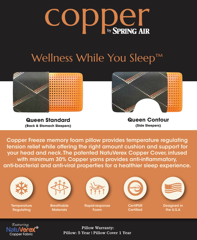 Copper by Spring Air Memory Foam Pillow