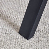 Suede Backrest Chairs With Metal Legs & Herringbone Dining Table Set