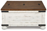 Wystfield - White / Brown - Cocktail Table With Storage