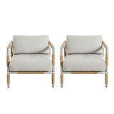 Oriana - Aluminum Outdoor Patio Armchair With Thick Cushions - Light Gray