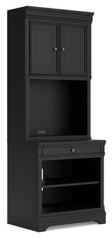 Beckincreek - Black - Bookcase With Door Hutch