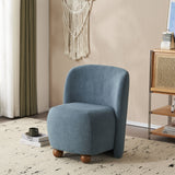 Modern Low Back Accent Upholstered Armless Living Room Chairs, Round Feet