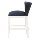 Macon - Counter Stool With Accents - Dark Blue