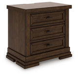Taffenbrook - Medium Brown - Three Drawer Night Stand