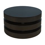 Brix Round Cocktail Table w/Casters - Espresso