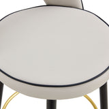 Modern Upholstered 360° Rotatable Bar Chair With Metal Legs For Dining Room (Set of 2)