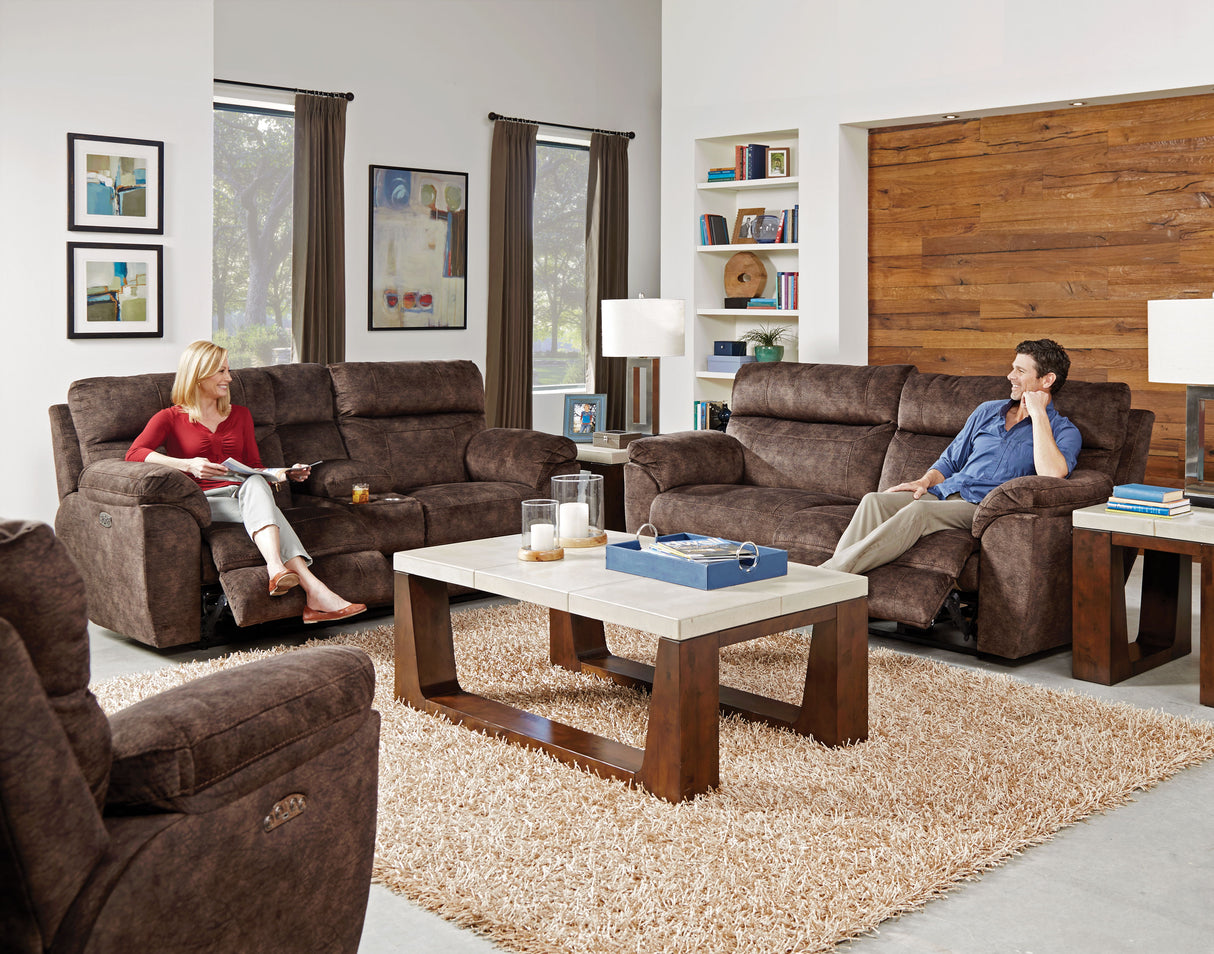 Sedona - Power Hdrst With Lumbar Lay Flat Reclining Console Loveseat With Storage & Cupholders