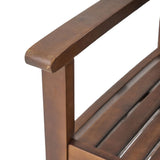 Wilson - Rustic Dining Chair Acacia Wood With Slat Panel Design (Set of 2) - Dark Brown