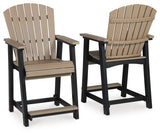 Fairen Trail - Barstool (Set of 2) - Black / Driftwood